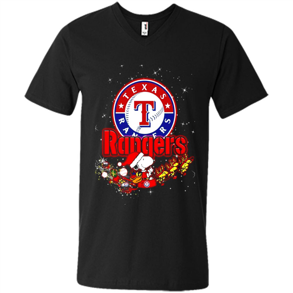 Snoopy Christmas Texas Rangers - Men's V-Neck