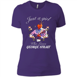 Just a Girl Who Loves Music George Strait Shirt PINGPONG - Ladies' Boyfriend T-Shirt