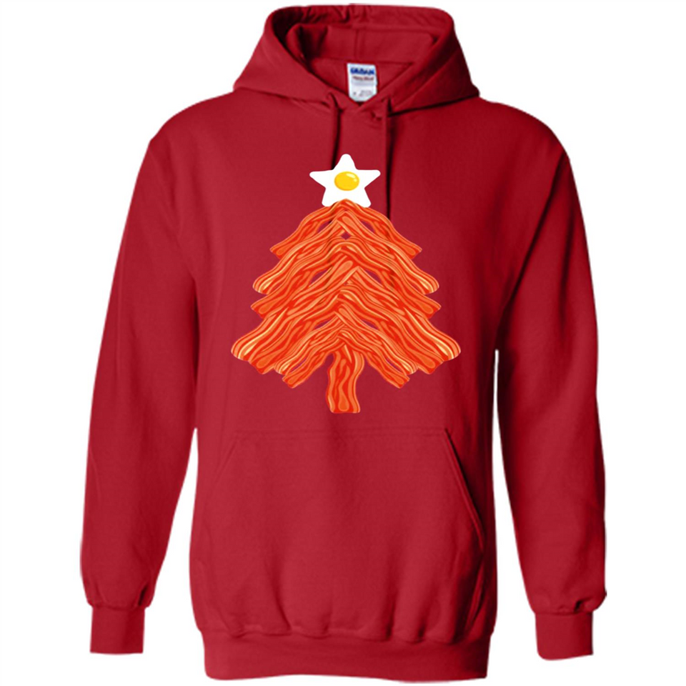 Bacon & Eggs Over Easy Fried Food Breakfast Xmas Tree Foodie - Hoodie