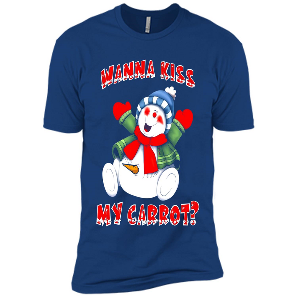 Snowman Wanna Kiss My Carrot Christmas - Premium Short Sleeve T-Shirt
