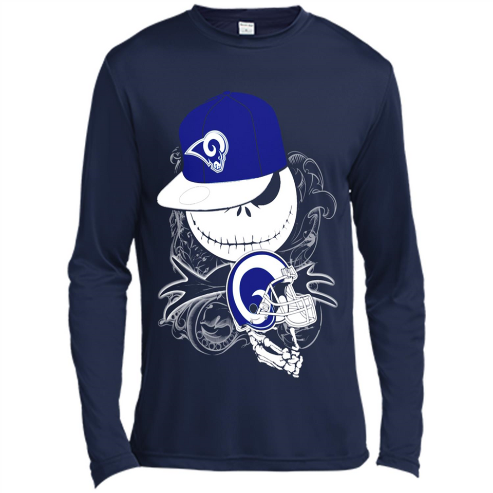 Jack Skellington The Nightmare Before Christmas-Rams Football - Canvas Long Sleeve T-Shirt