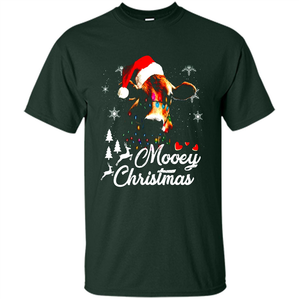 Mooey Christmas Cow Santa Christmas Lover Lights Sweatshirt - Shirt