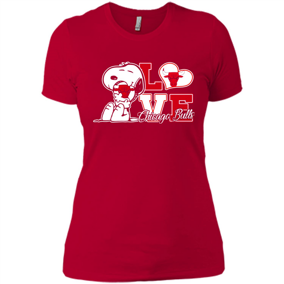 Snoopy loves NBA Chicago Bulls - Ladies' Boyfriend T-Shirt