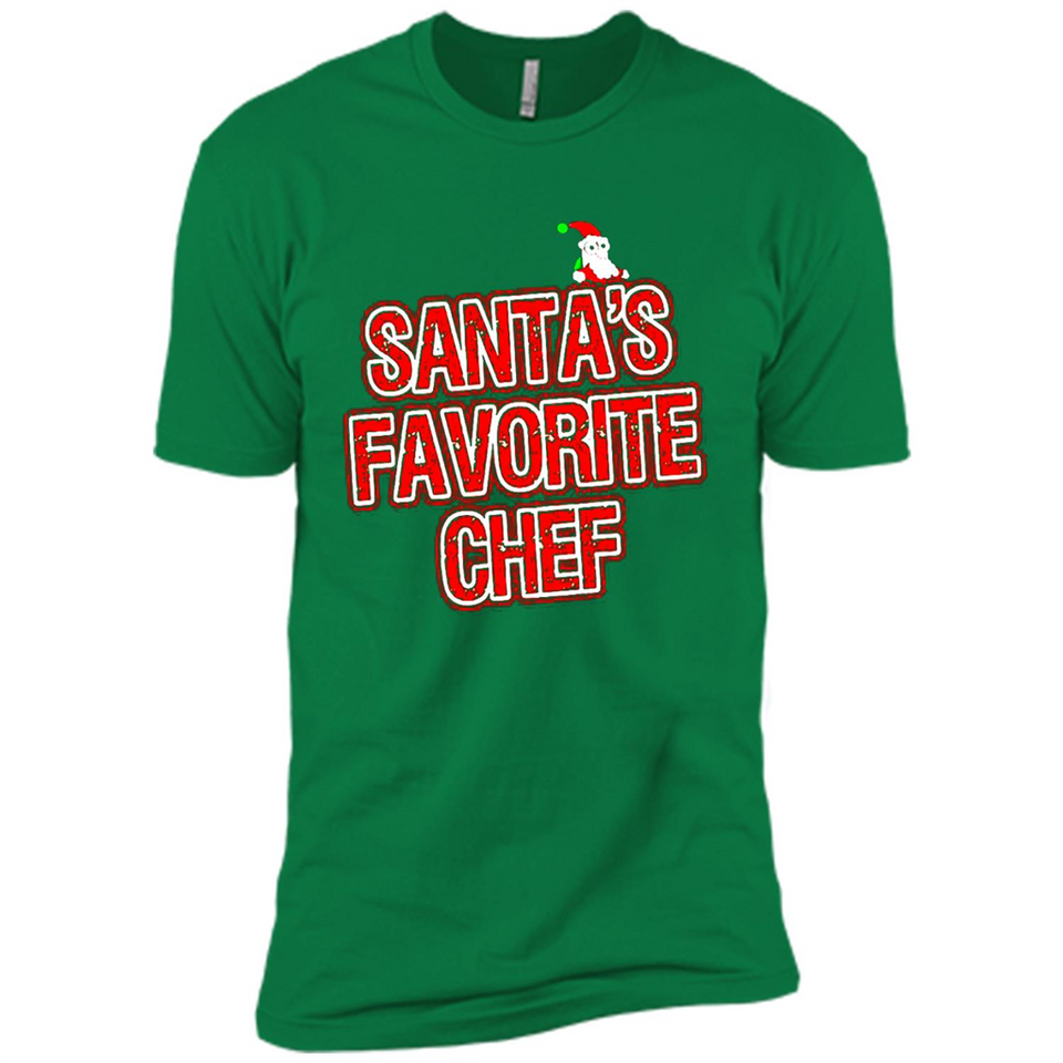 Funny Christmas Clothes - Santas Favorite Chef - Premium Short Sleeve T-Shirt
