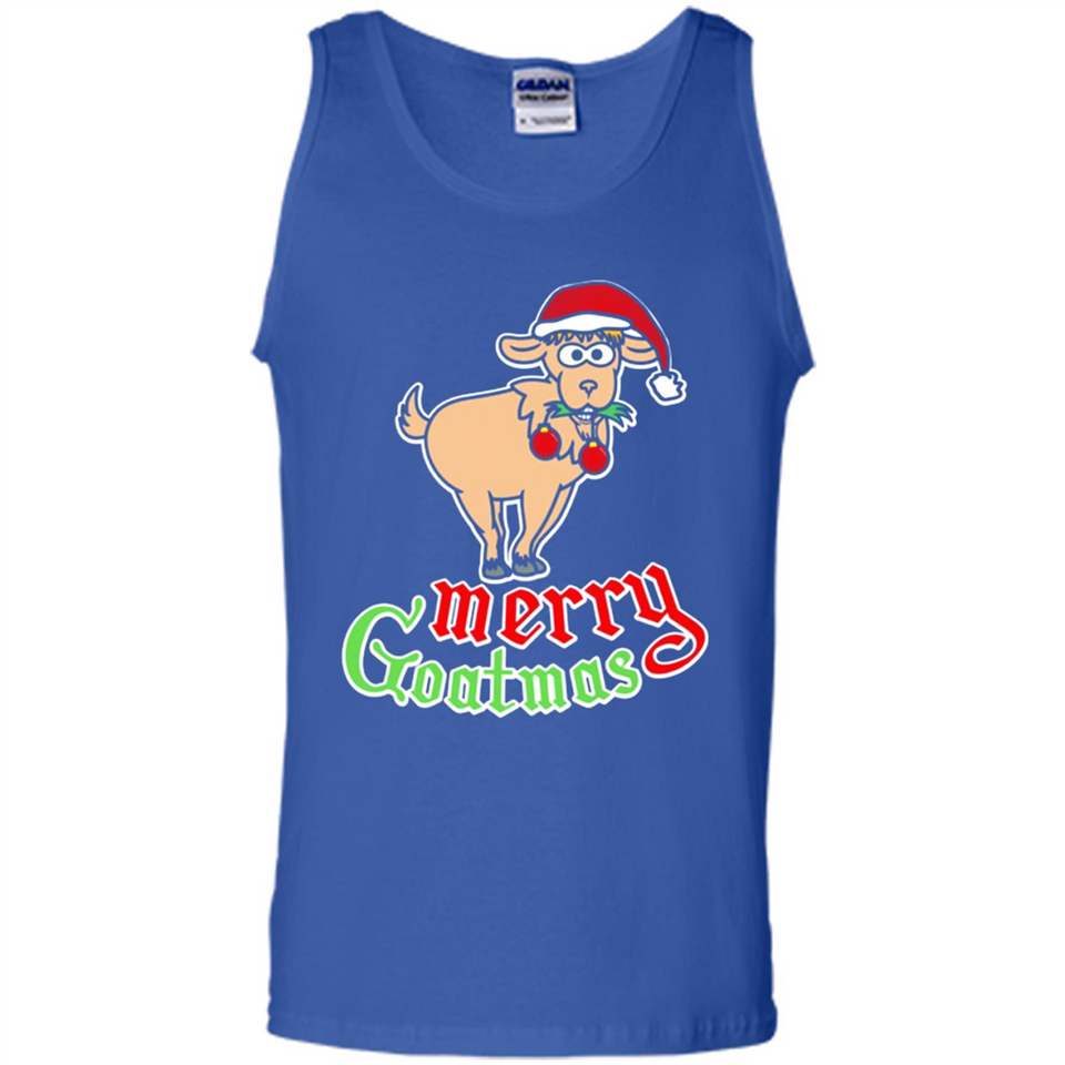Christmas Merry Goatmas Goat Shirt Santa Hat - Tank Top