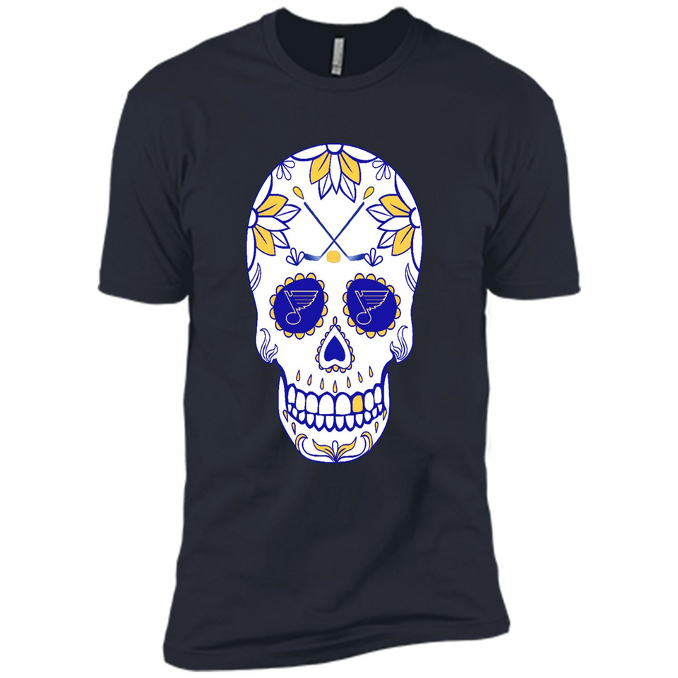 St. Louis Blues Hockey Sugar Skull Day of the Dead