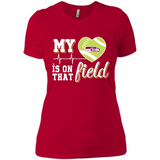Seattle Seahawks Football My Heart is on that Field - Ladies' Boyfriend T-Shirt