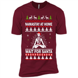 Namastay at home and wait for Santa Christmas - Premium Short Sleeve T-Shirt