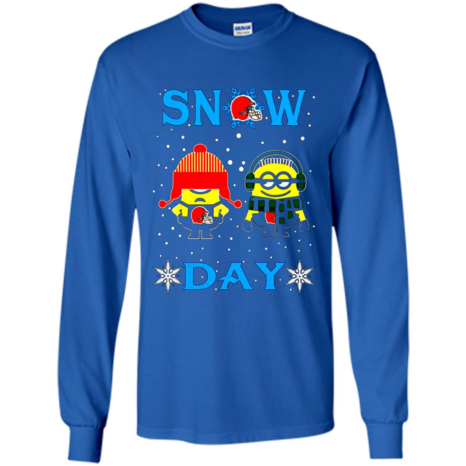 Snow Day Shirt For Cleveland Browns Vs Minion Fans pingpong