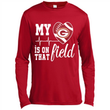 Green Bay Packers Football My Heart is on that Field - Canvas Long Sleeve T-Shirt