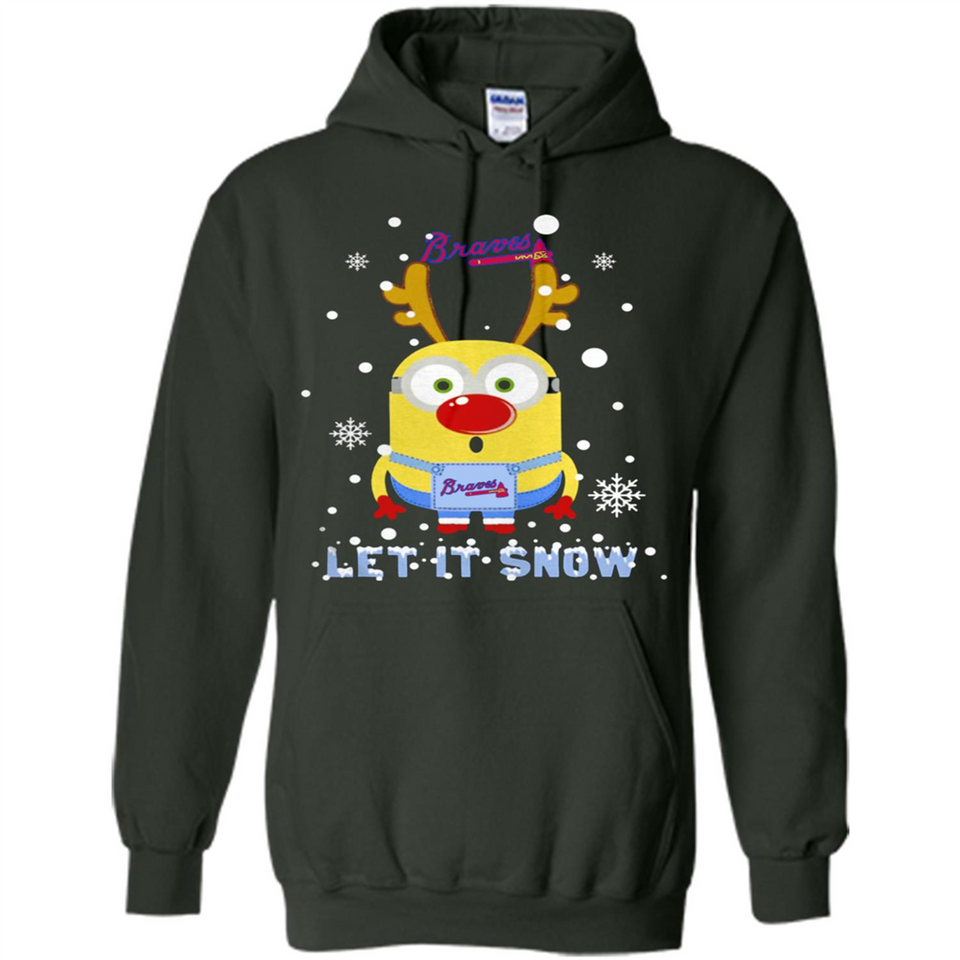 Minion Atlanta Braves Ugly Christmas Sweater Let it Snow - Hoodie