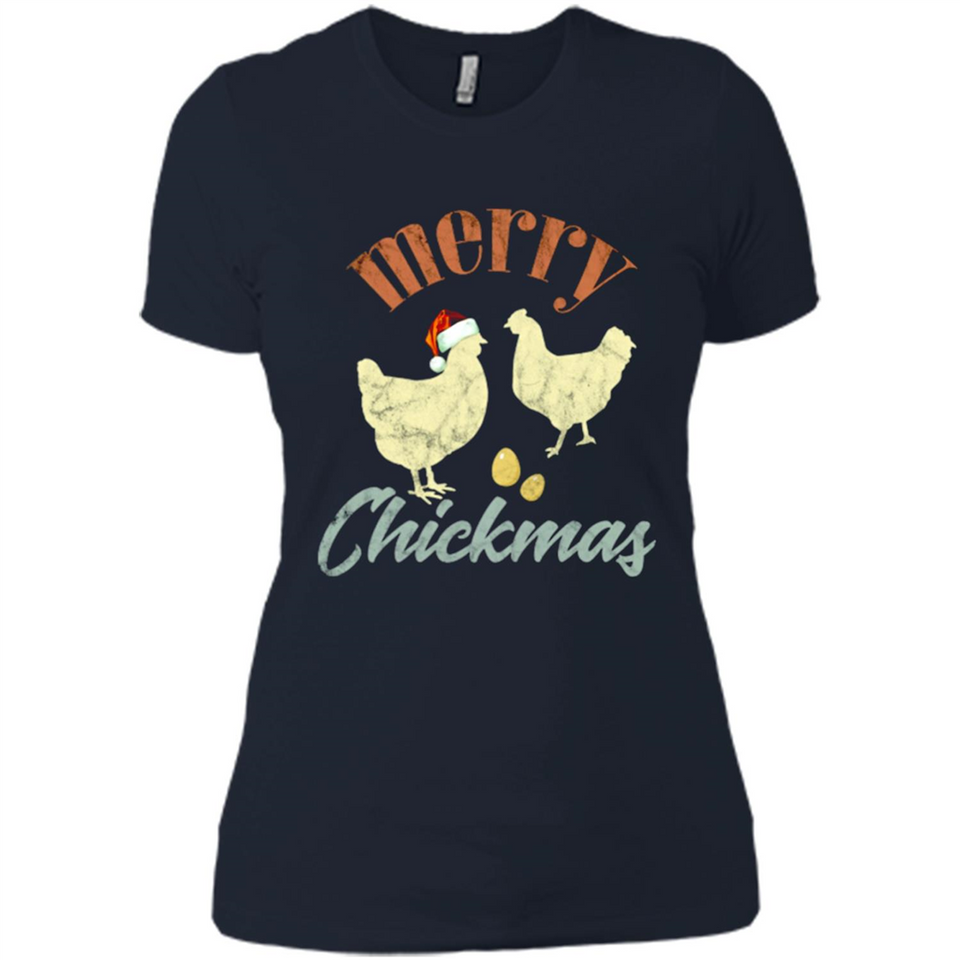 Christmas Chicken Vintage Shirt Funny Santa Hen Farmer Lover - Ladies' Boyfriend T-Shirt
