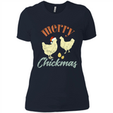 Christmas Chicken Vintage Shirt Funny Santa Hen Farmer Lover - Ladies' Boyfriend T-Shirt
