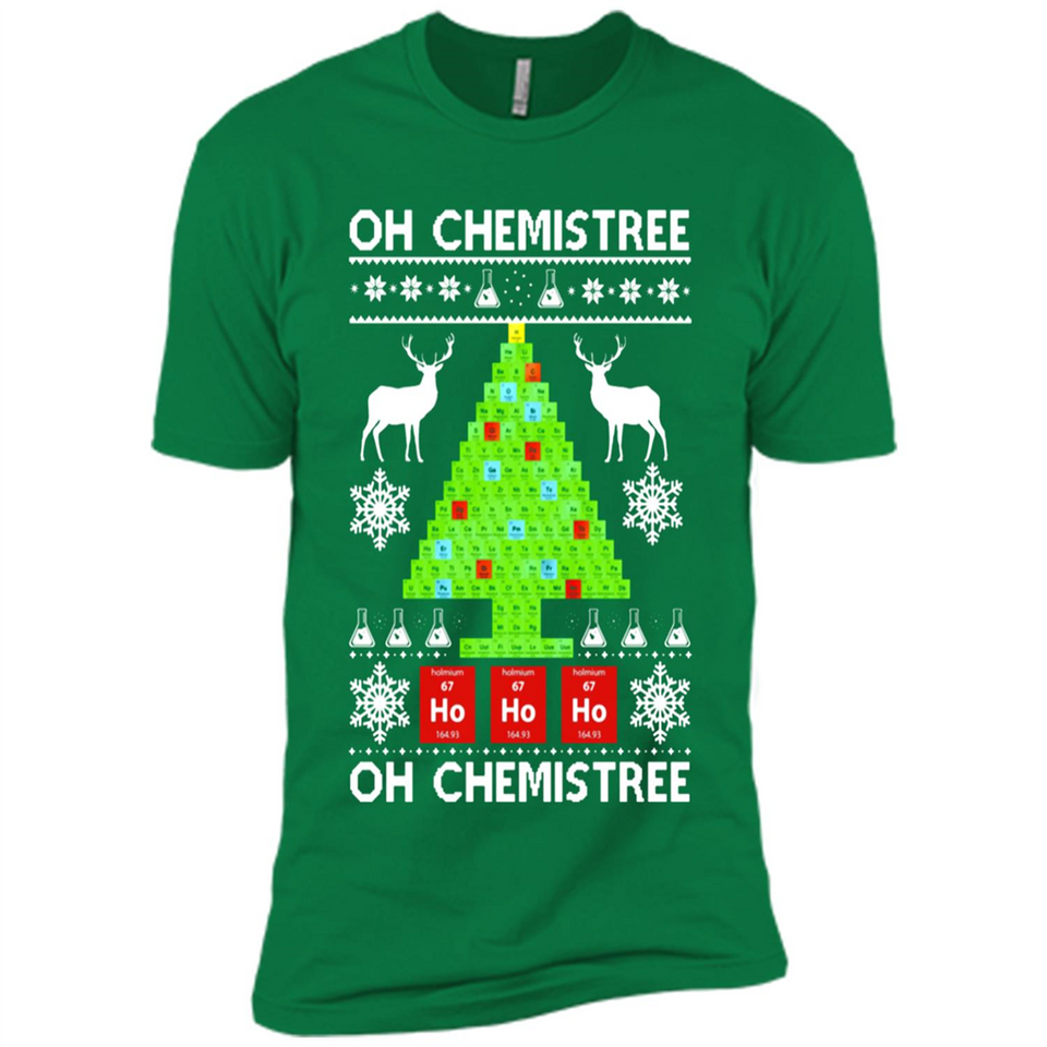 Oh Chemistree, Oh Chemistree Christmas Ugly Sweater - Premium Short Sleeve T-Shirt