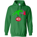 GRINCH HAND HOLDING CINCINNATI REDS GLITTER CHRISTMAS PINGPONG