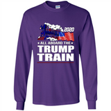 All Board The Trump Train 2020 Patriotic U.S Flag pingpong - Long Sleeve T-Shirt