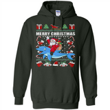 Ugly Christmas Santa Riding Dolphin - Hoodie
