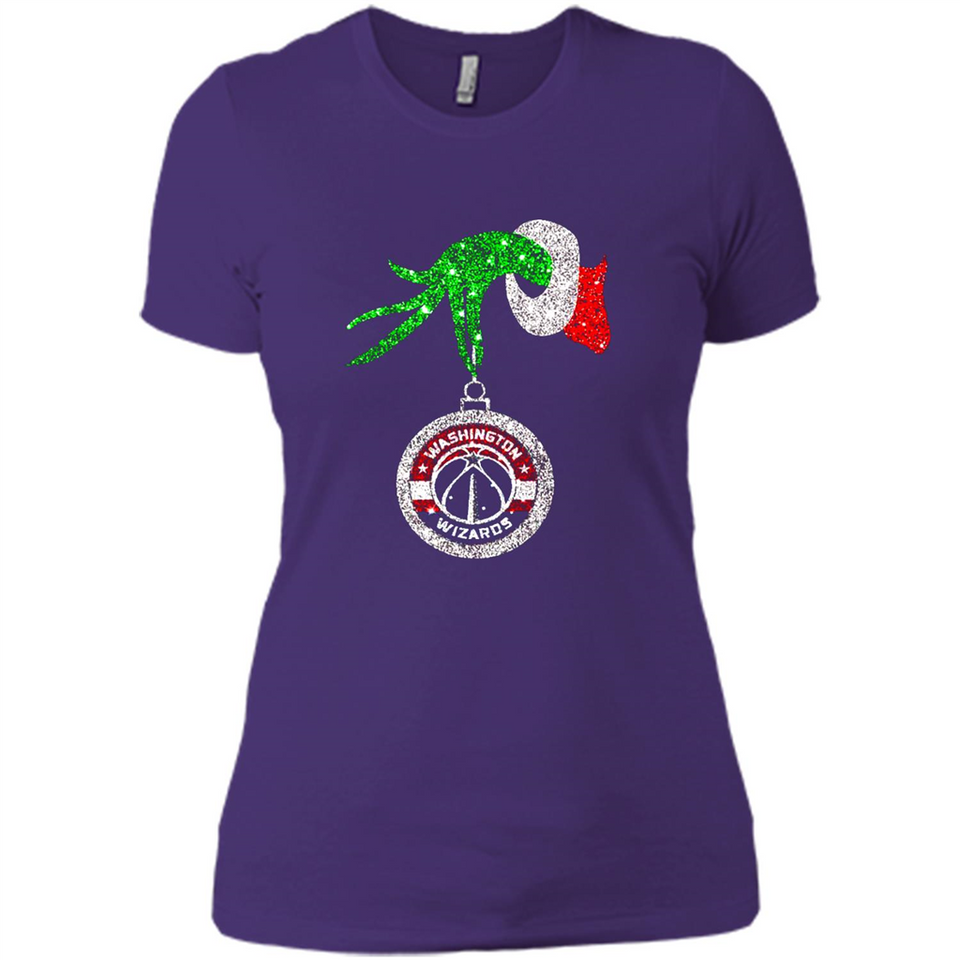 Funny Washington Wizards Glitter Grinch Monogram Ornament Christmas - Ladies' Boyfriend T-Shirt