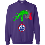 GRINCH HAND HOLDING EDMONTON OILERS GLITTER CHRISTMAS PINGPONG