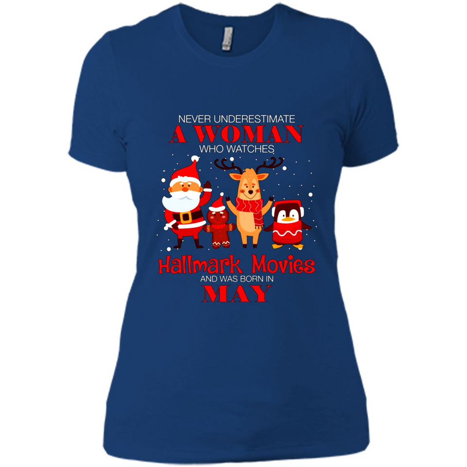 Never Underestimate A May Woman Watches Hallmark Movies Sweatshirt PINGPONG
