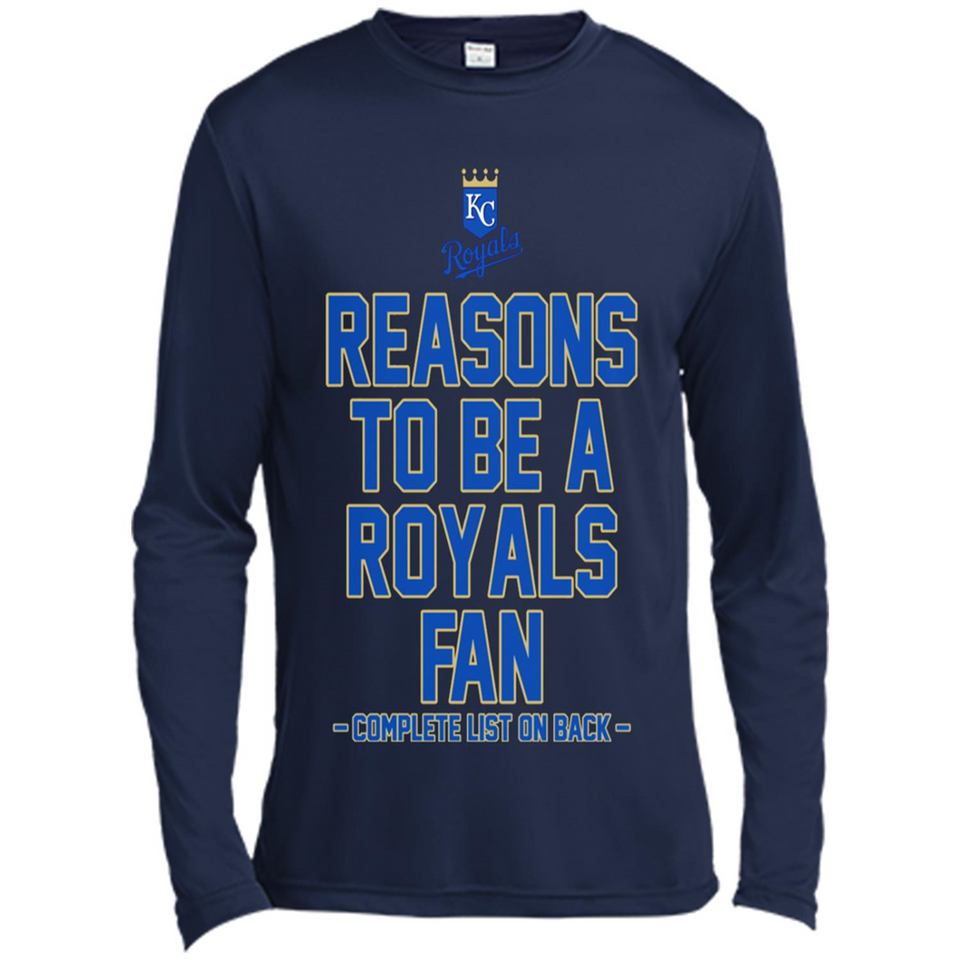 Reasons to be a Kansas City Royals Fan Complete List on Back - Canvas Long Sleeve T-Shirt