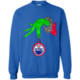 GRINCH HAND HOLDING EDMONTON OILERS GLITTER CHRISTMAS PINGPONG