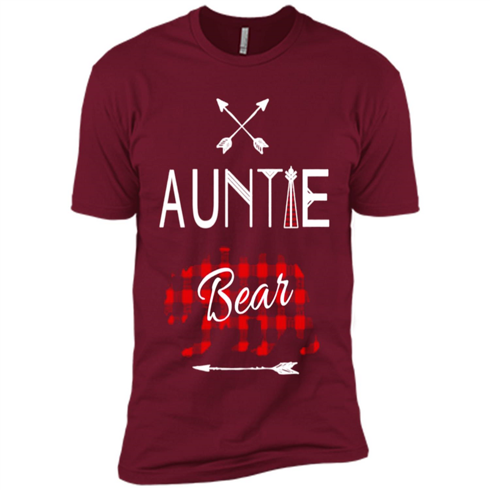 Aunt Shirt Buffalo Plaid Family Camp Bear Tee - Premium Short Sleeve T-Shirt