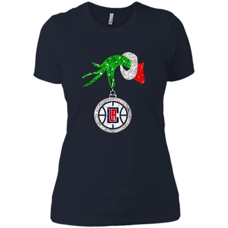Amazing shirt Los Angeles Clippers Glitter Grinch Monogram Ornament Christmas Gift - Ladies' Boyfriend T-Shirt