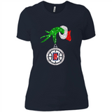 Amazing shirt Los Angeles Clippers Glitter Grinch Monogram Ornament Christmas Gift - Ladies' Boyfriend T-Shirt