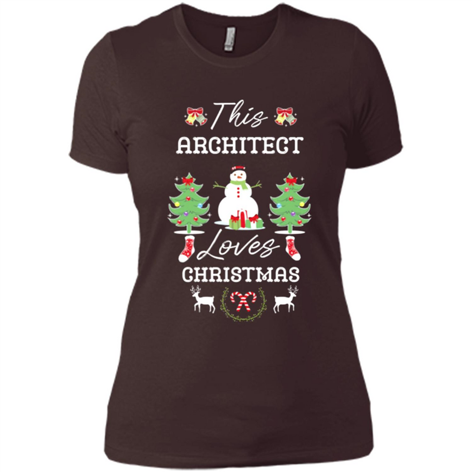 This Architect Loves Christmas Tree Shirt with Snowman