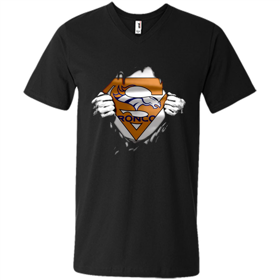 Denver Broncos And Superman Fans - Men's V-Neck