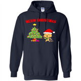Meow merry christmas- cat and pine merry christmas - Hoodie