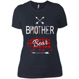 Brother Shirt Buffalo Plaid Family Camping Bear Tee - Ladies' Boyfriend T-Shirt