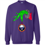 GRINCH HAND HOLDING BUFFALO SABRES GLITTER CHRISTMAS PINGPONG