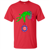 GRINCH HAND HOLDING CHICAGO CUBS GLITTER CHRISTMAS PINGPONG