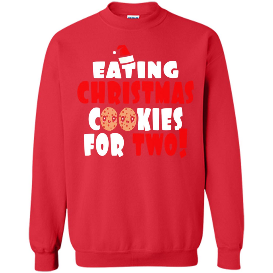 Womens Funny Eating Christmas Cookies For Two Pregnancy - Sweatshirt