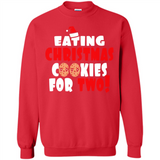 Womens Funny Eating Christmas Cookies For Two Pregnancy - Sweatshirt