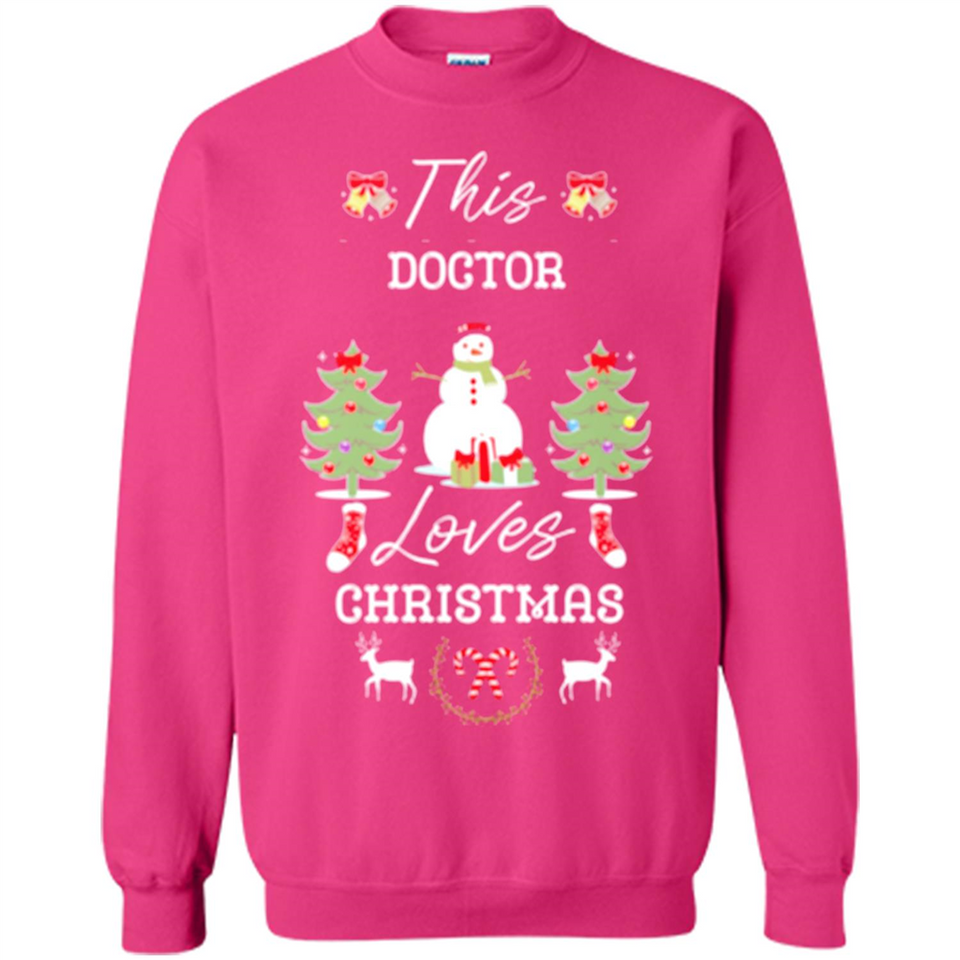 This Doctor Loves Christmas Tree Shirt with Snowman