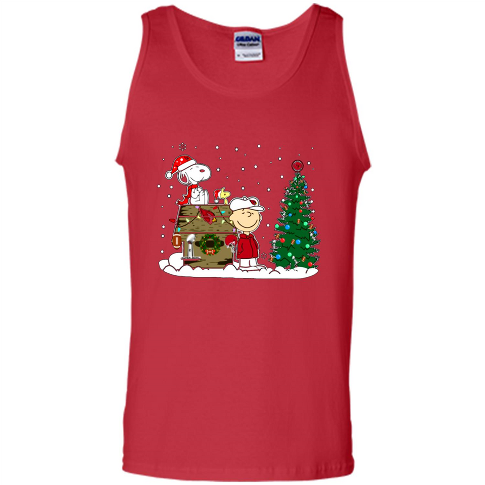 Arizona Cardinals Snoopy The Peanuts Movie Christmas Football Super Bowl pingpong - Tank Top