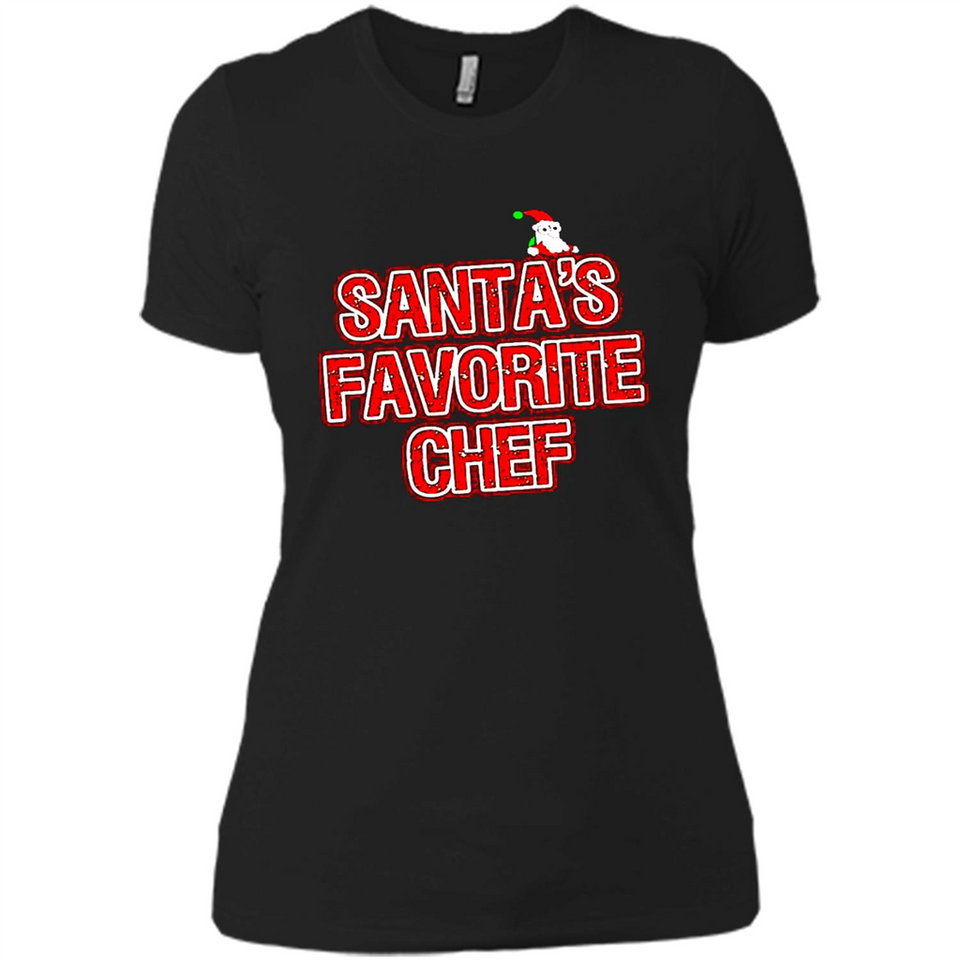 Funny Christmas Clothes - Santas Favorite Chef - Ladies' Boyfriend T-Shirt