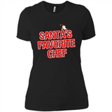Funny Christmas Clothes - Santas Favorite Chef - Ladies' Boyfriend T-Shirt