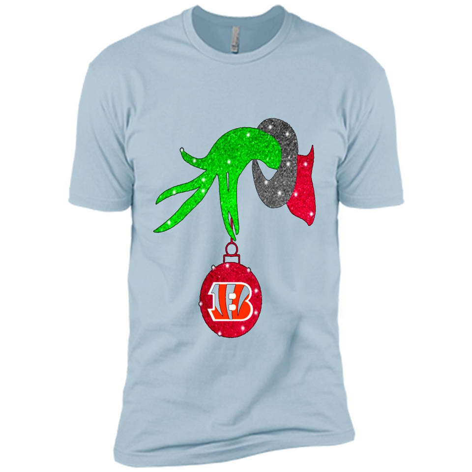 GRINCH HAND HOLDING CINCINNATI BENGALS GLITTER CHRISTMAS PINGPONG