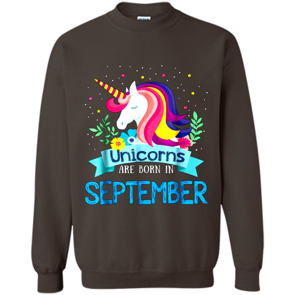 Unicorns are born in September Birthday Rainbow Gift Ladies Custom