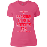 Reasons to be a Houston Rockets Fan Complete List on Back - Ladies' Boyfriend T-Shirt