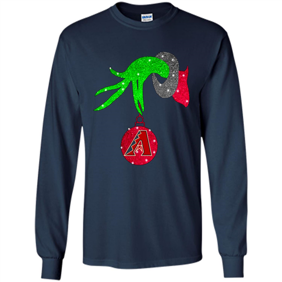 GRINCH HAND HOLDING ARIZONA DIAMONDBACKS GLITTER CHRISTMAS PINGPONG