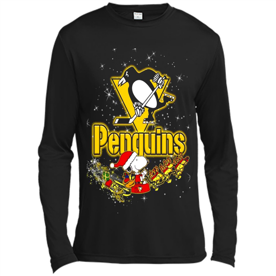 Snoopy Christmas Pittsburgh Penguins - Canvas Long Sleeve T-Shirt