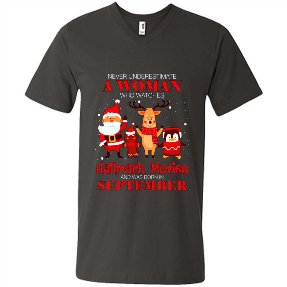 Never Underestimate A September Woman Watches Hallmark Movies Sweatshirt PINGPONG