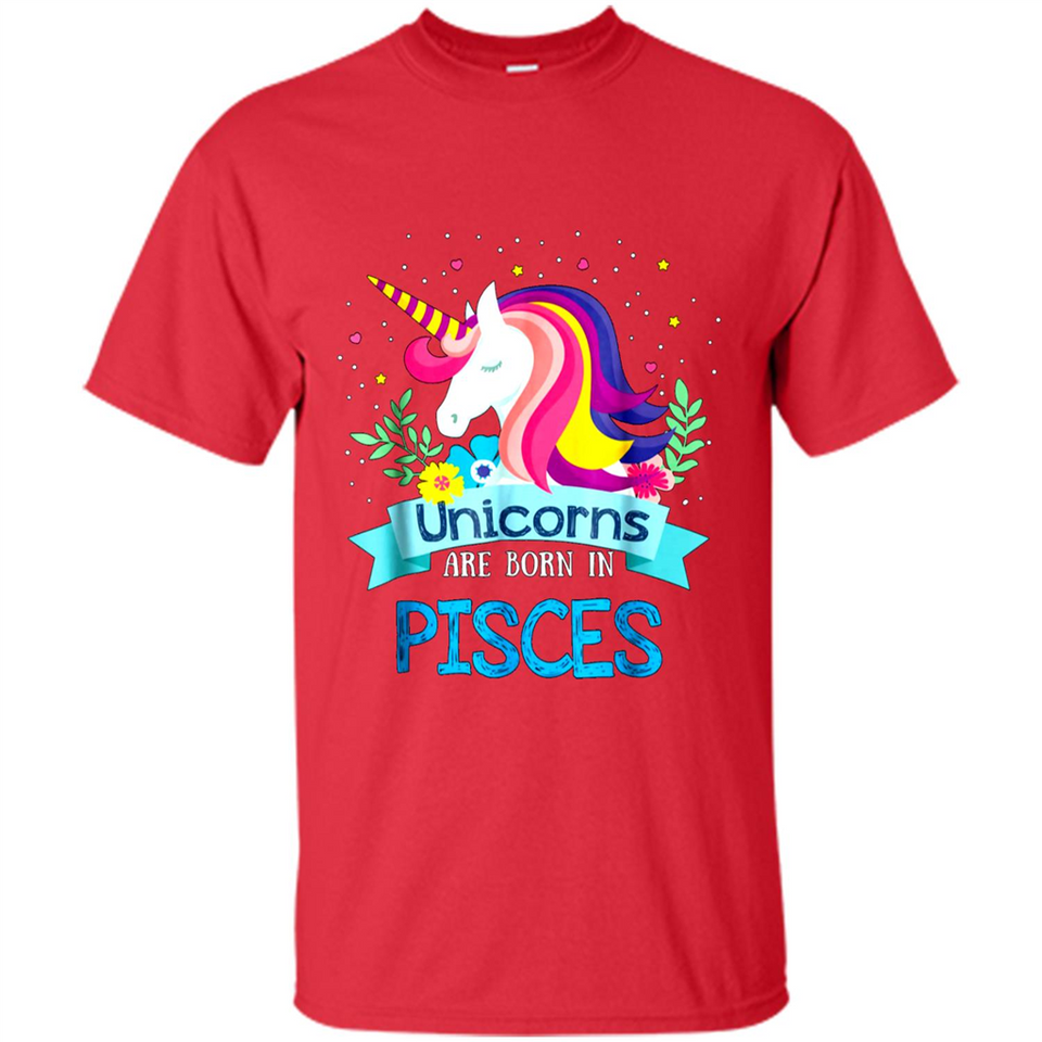 Unicorns are born in Pisces Birthday Rainbow Gift Ladies Custom