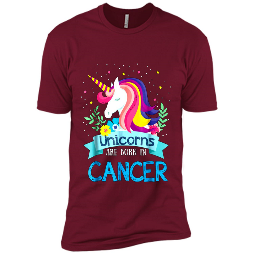 Unicorns are born in Cancer Birthday Rainbow Gift Custom Ultra Cotton
