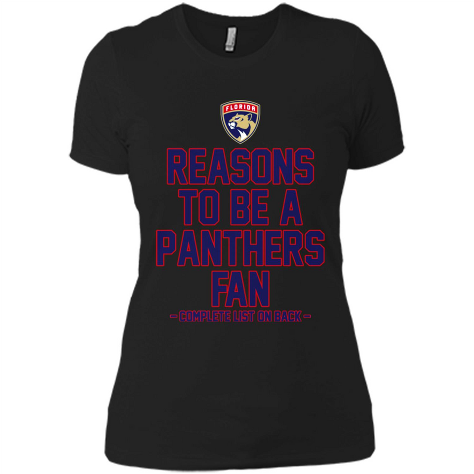 Reasons to be a Florida Panthers Fan Complete List on Back - Ladies' Boyfriend T-Shirt